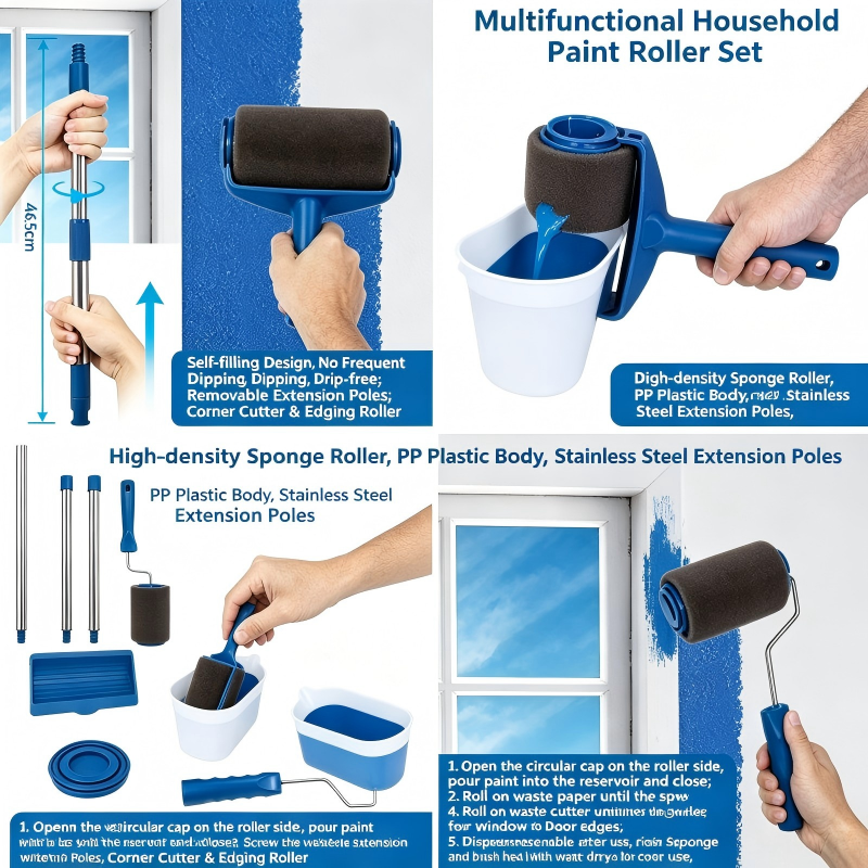 Detailing Brush Set - Ergonomic Paint Roller & Brush Set