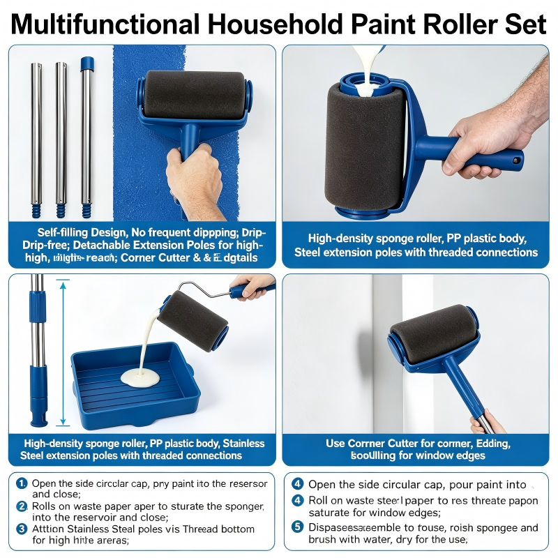 Ergonomic Paint Roller & Brush - Detailing Brush Set ulasan dan harga