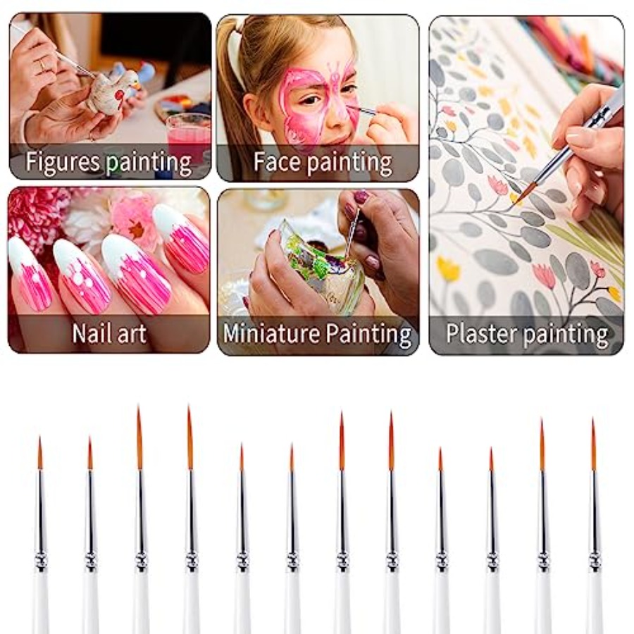 12Pcs Fine Paint Brushes, Deta - Detailing Brush Set ulasan dan harga