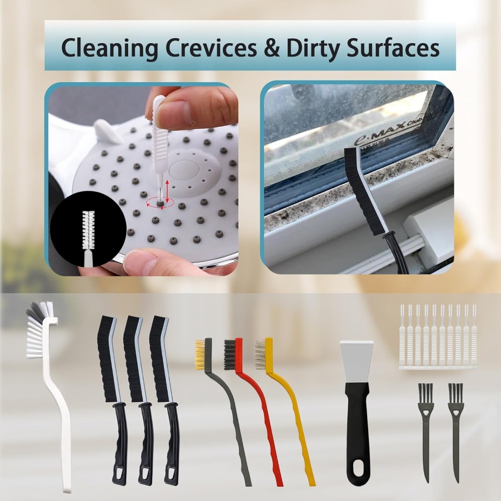 20-Piece Crevice Cleaning Brus - Car Cleaning Brush ulasan dan harga